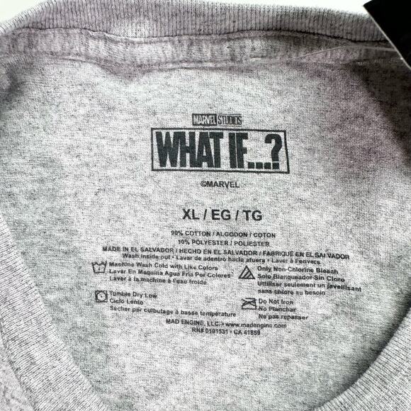 3/$20 Marvel NWT Adult XL Gray "What If?" Party Thor Cotton Blend S/S T-Shirt - Picture 3 of 7
